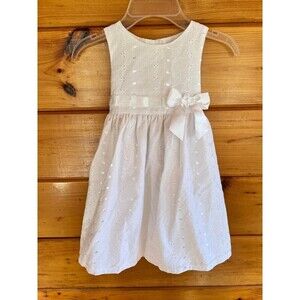 Bonnie Jean Embroidery White Dress 4T